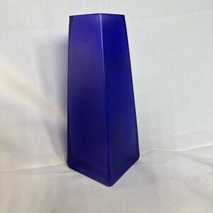 Cobalt Blue Glass Vase | Modern Square Vase | 7.5” Tall